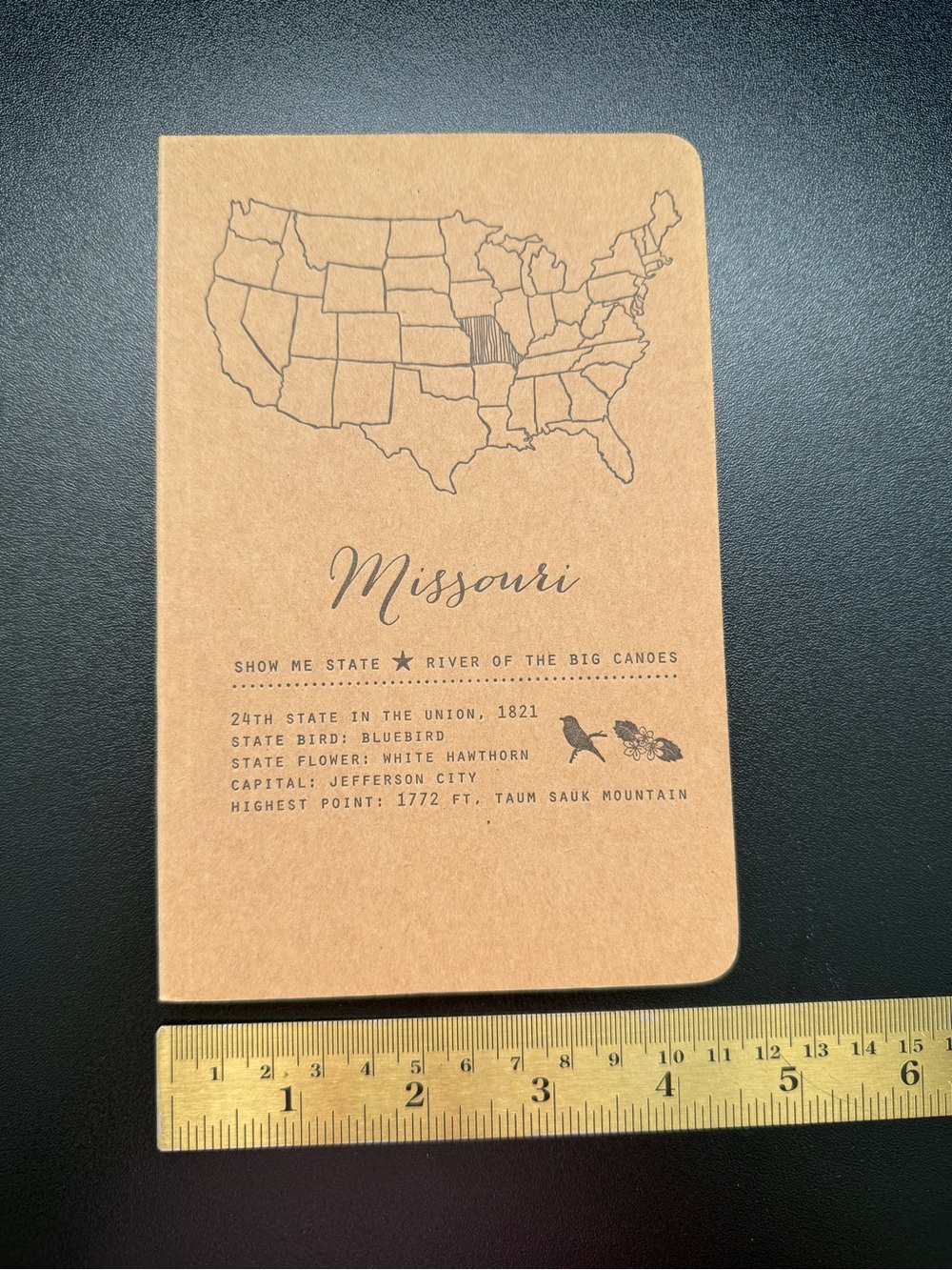 New Blackbird Letterpress State Notebook Missouri Journal Blank Paper TN Writing